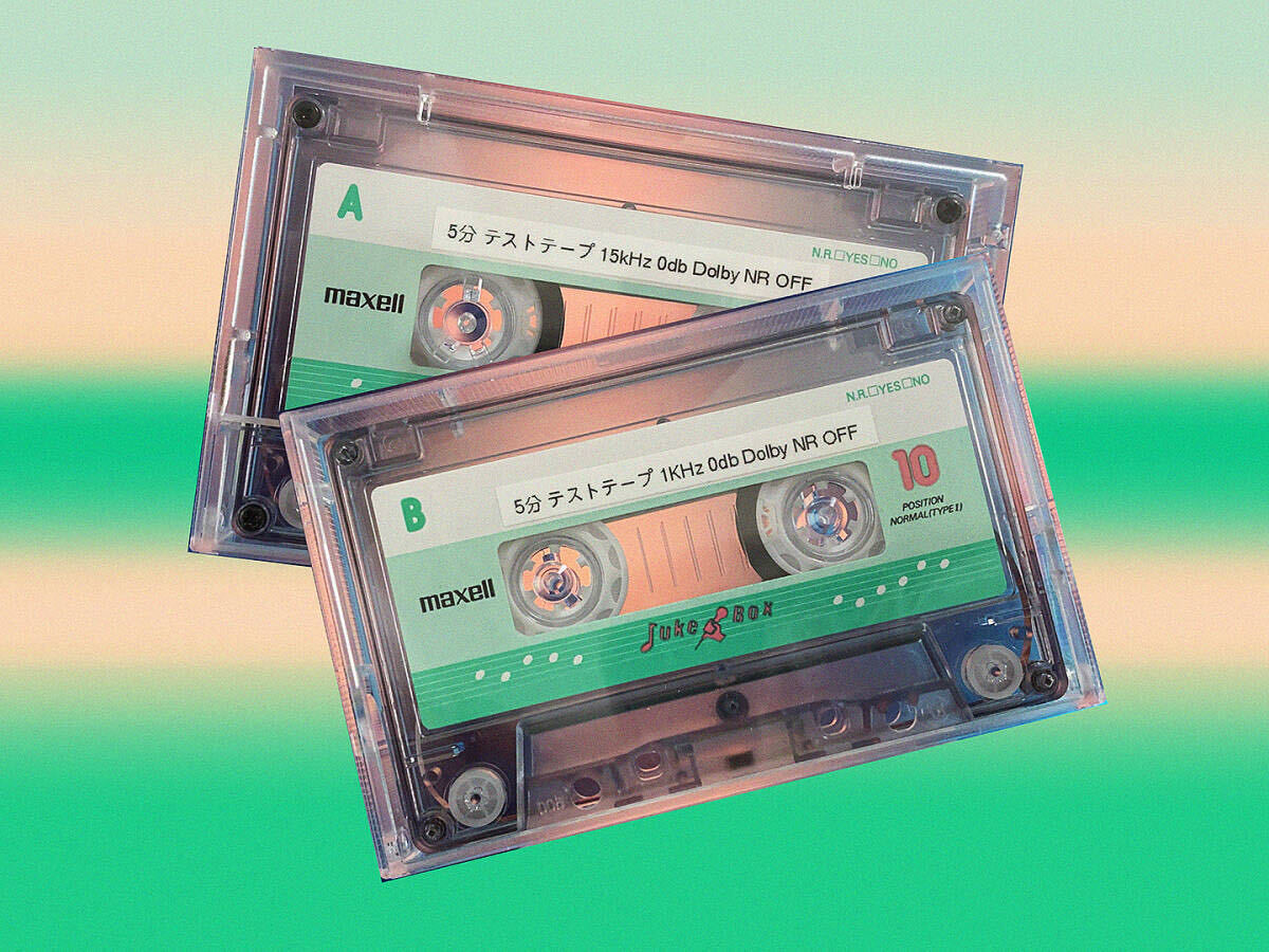 [汎用] SIDE A 15kHz SIDE B 1kHz テストテープ 5分 0dB Dolby NR OFF Maxell GREEN Jukebox TYPE 1 緑 カセットテープ TEST TAPE_画像1