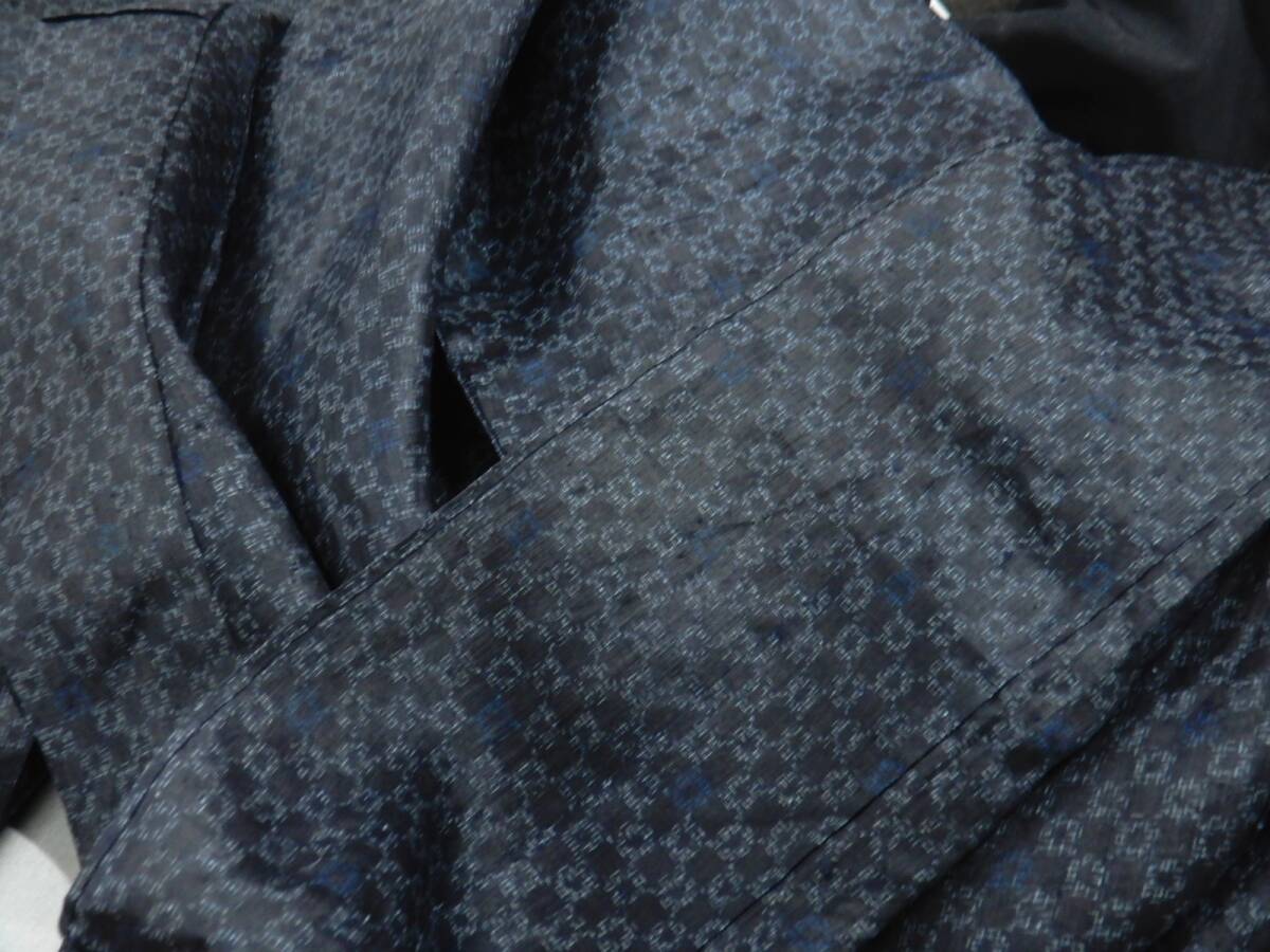 ＜銀の斧＞麻・宮古上布着物・浅木色入り・琉球藍・苧麻・手括り手織り・着丈147.8cm・女性用・透け感・麻上布の画像8