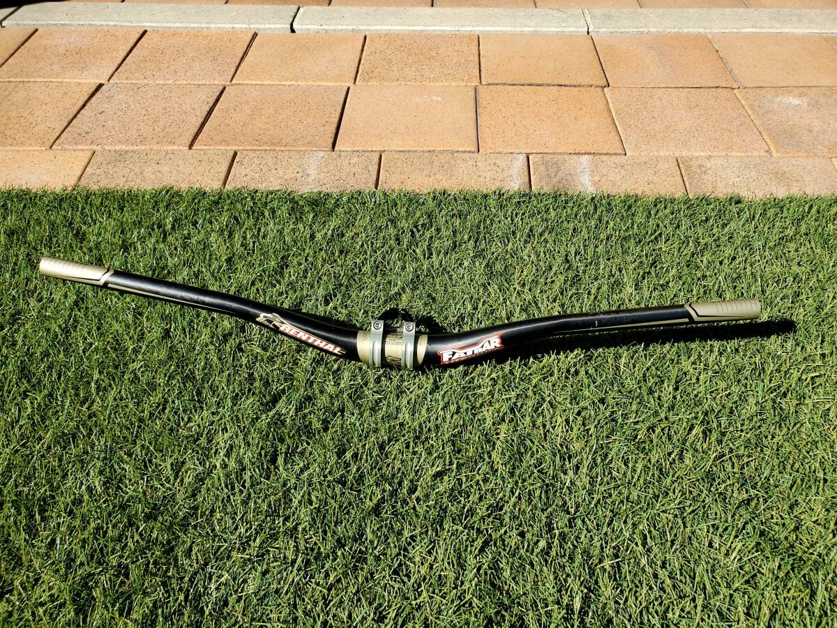 Renthal Fatbar Lite Carbon35 40mm Rise　750ｍｍカット　ステムApex35　レンサル ファットバー&ステムApex35　中古_画像2