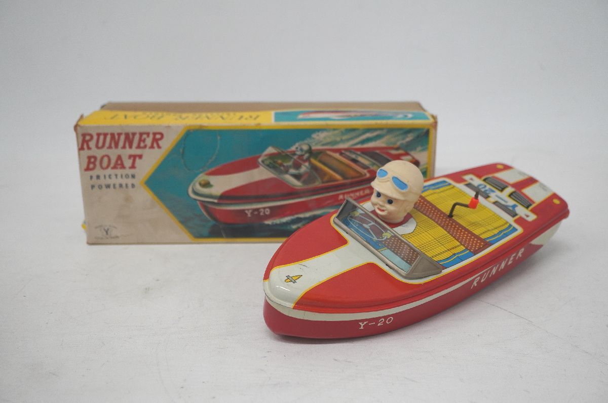 2-133] 米澤玩具 YONEZAWA ブリキ玩具 RUNNER BOAT ボート 船 Y-20 箱