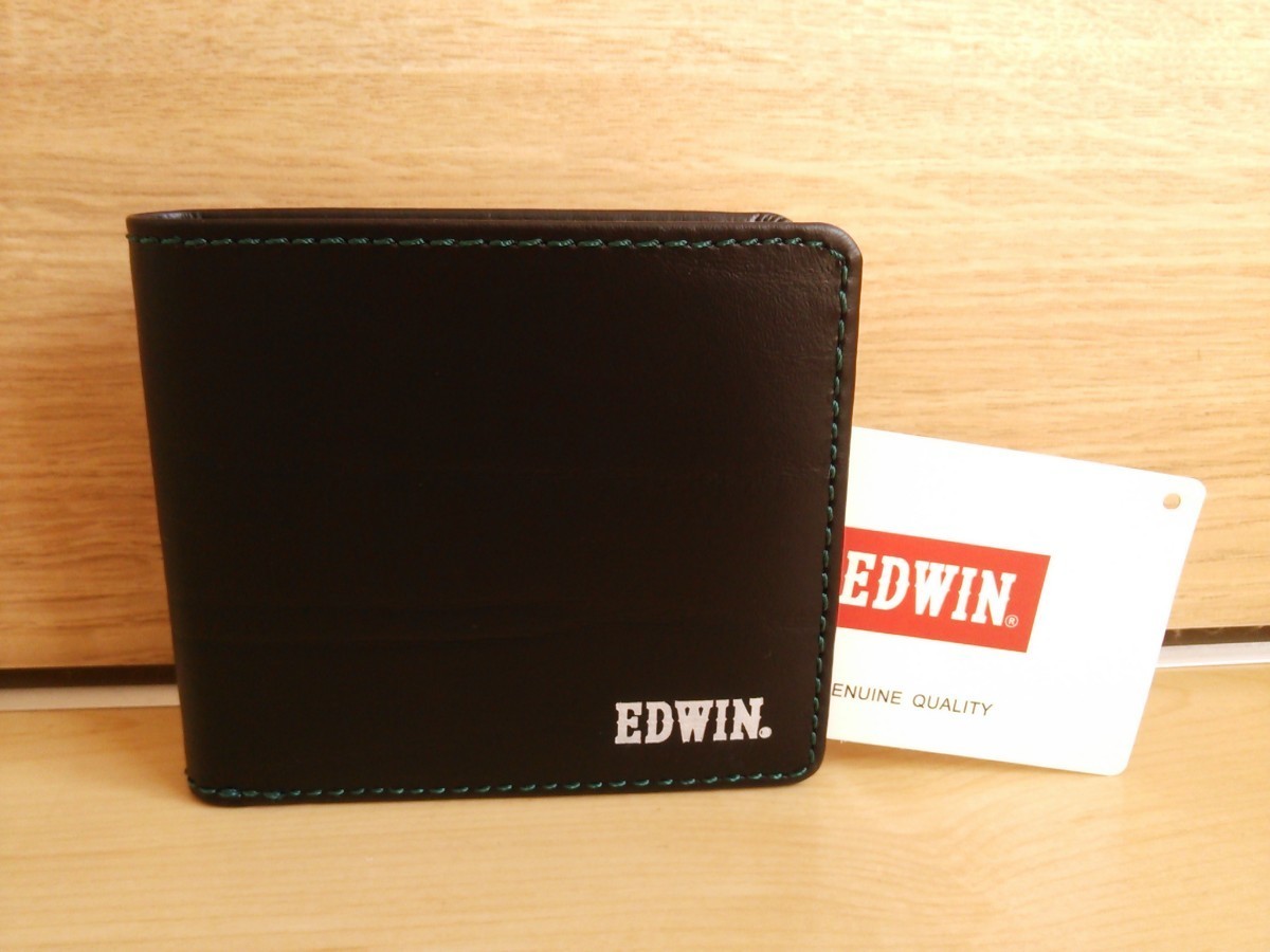 新品EDWIN*黒色ウォレット*未使用エドウィン*送料無料メンズ*二つ折り財布レディース_画像1