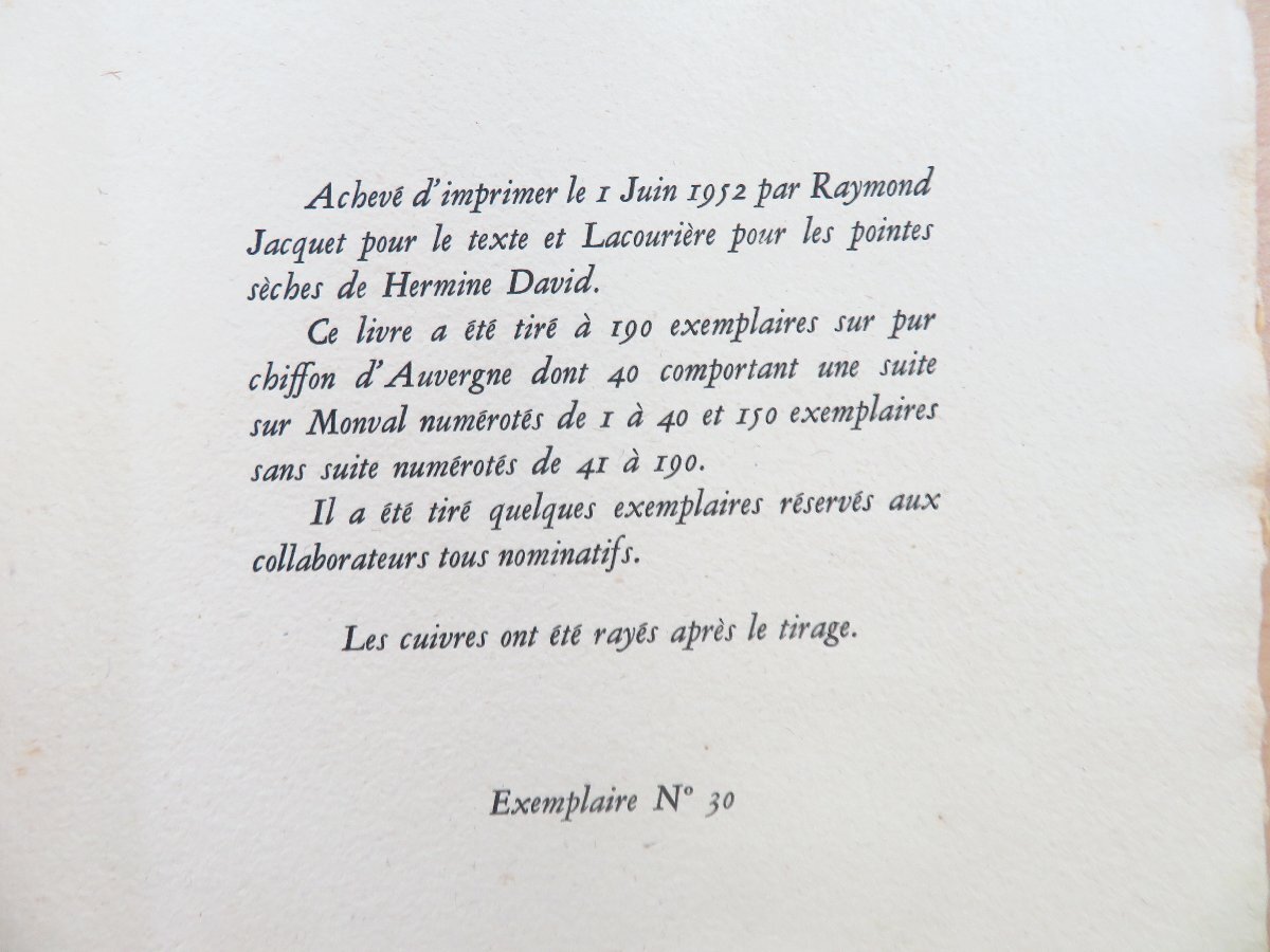エルミーヌ・ダヴィッド肉筆画2枚+銅版画全56枚揃 アルチュール・ランボー著『Choix de poesies』限定40部 1952年刊 ジュール・パスキン妻の画像8