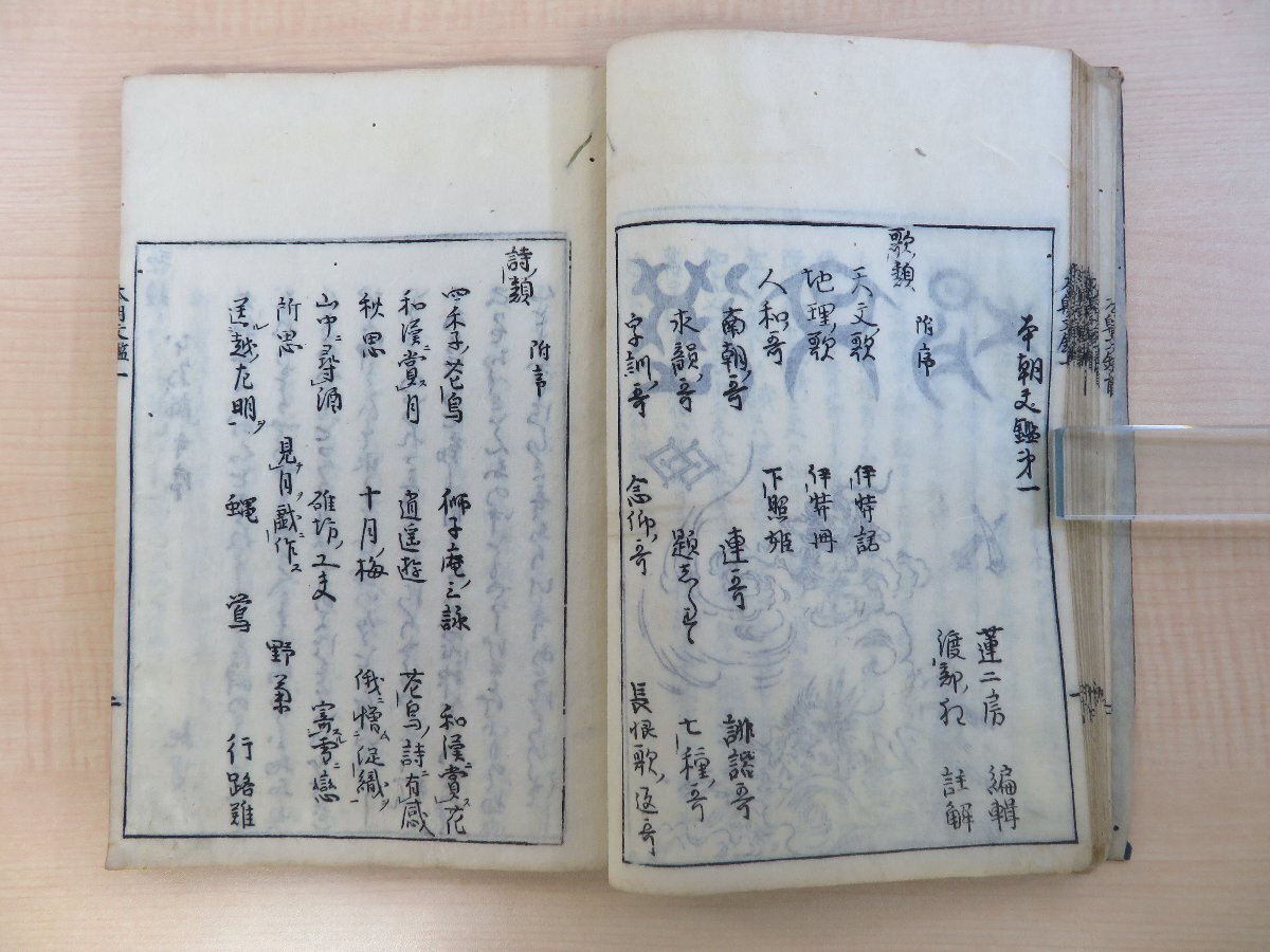 各務支考(蓮二房)編『本朝文鑑』(全九巻首一巻五冊揃)享保3 各務支考(蓮二房)編『本朝文鑑』(全九巻首一巻五冊揃)享保3