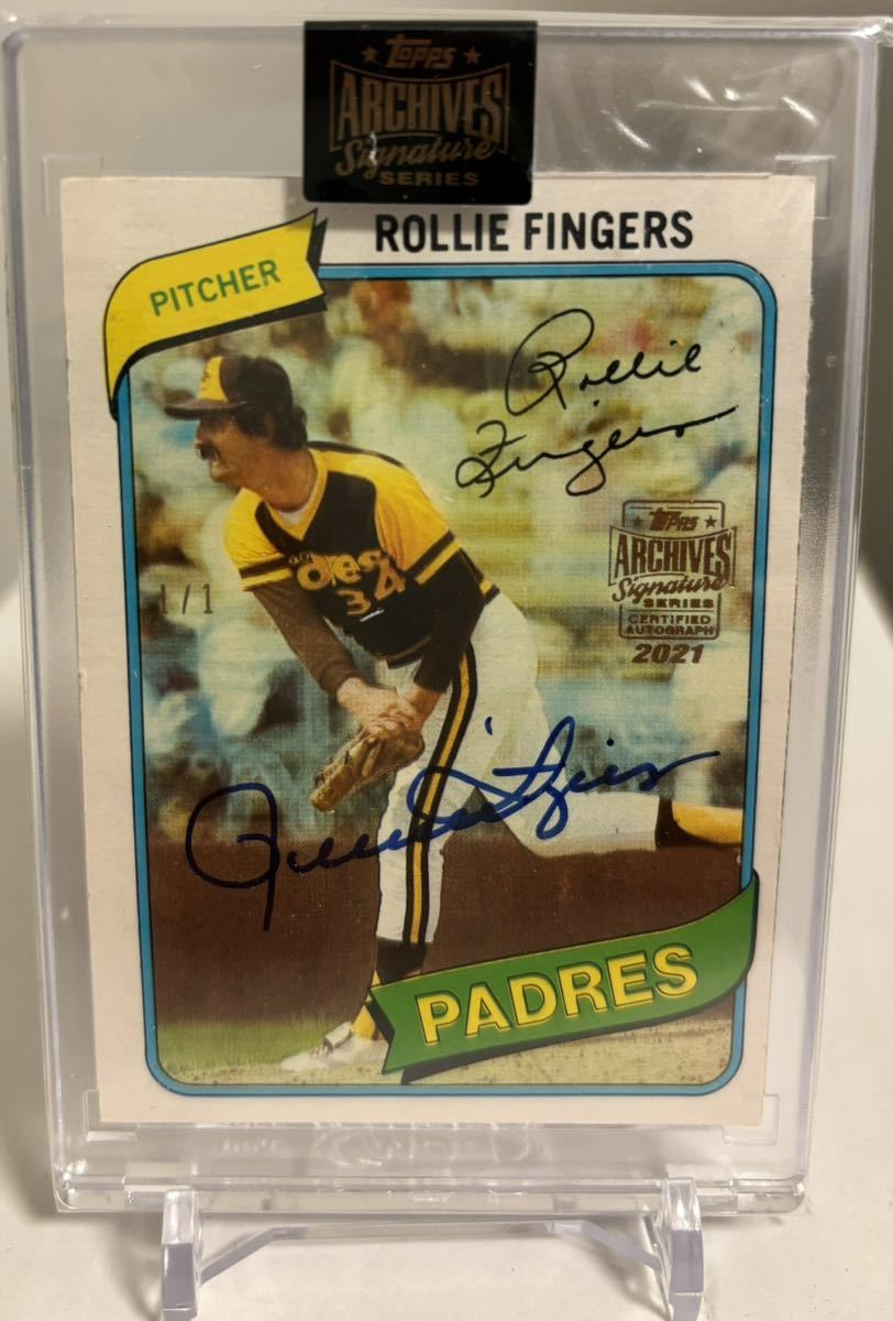 【1of1/1980 Topps Buyback】2021 Topps Archives Signature Rollie Fingers Auto ローリー・フィンガーズ 直筆サインカード 1/1_画像1