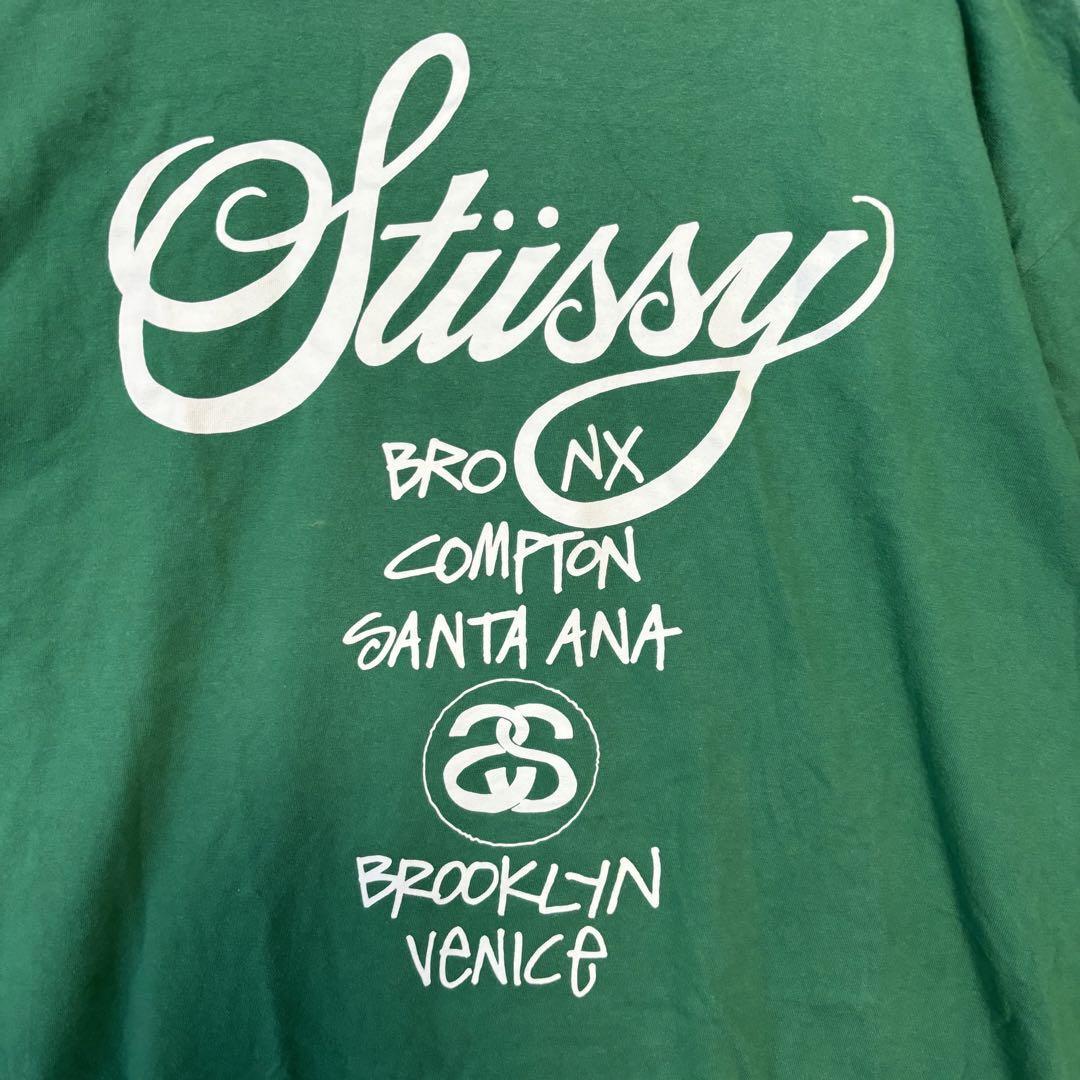 【人気デザイン】STUSSY ステューシー　Tシャツ　XLサイズ　ワールドツアー　両面デザイン　バックプリント　ストリート　即完売　ゆったり_画像10