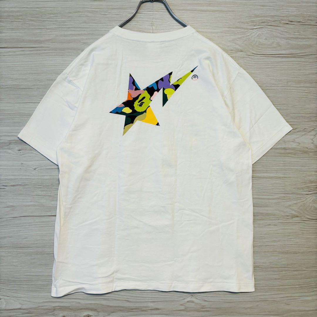 【希少デザイン】A BATHING APE　アベイシングエイプ　Tシャツ　Lサイズ　BAPE STA 両面デザイン　センターロゴ　ビッグロゴ　スター　星