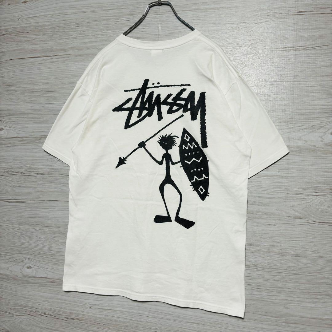 【希少デザイン】STUSSY ステューシー　Tシャツ　Lサイズ　シャドーマン　両面デザイン　バックプリント　ワンポイントロゴ　ストリート_画像3