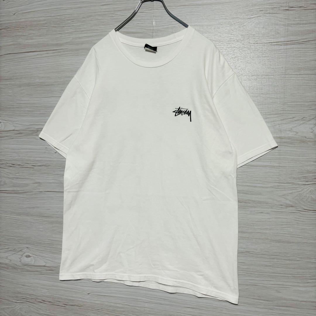 【希少デザイン】STUSSY ステューシー　Tシャツ　Lサイズ　シャドーマン　両面デザイン　バックプリント　ワンポイントロゴ　ストリート_画像7