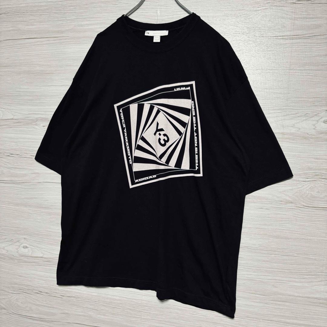 【人気デザイン】Y-3 ワイスリー Tシャツ XLサイズ センターロゴ スクエア ヨウジヤマモト ストリート 一点物 おしゃれ 高級の画像3