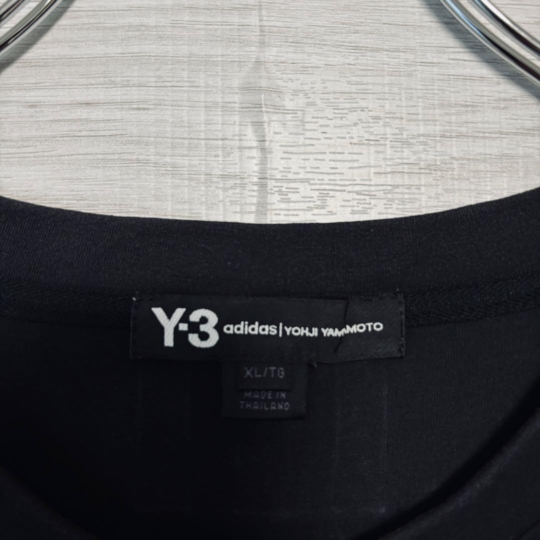 【人気デザイン】Y-3 ワイスリー Tシャツ XLサイズ バックプリント スリーライン　ヨウジヤマモト ストリート 一点物 おしゃれ 高級_画像7