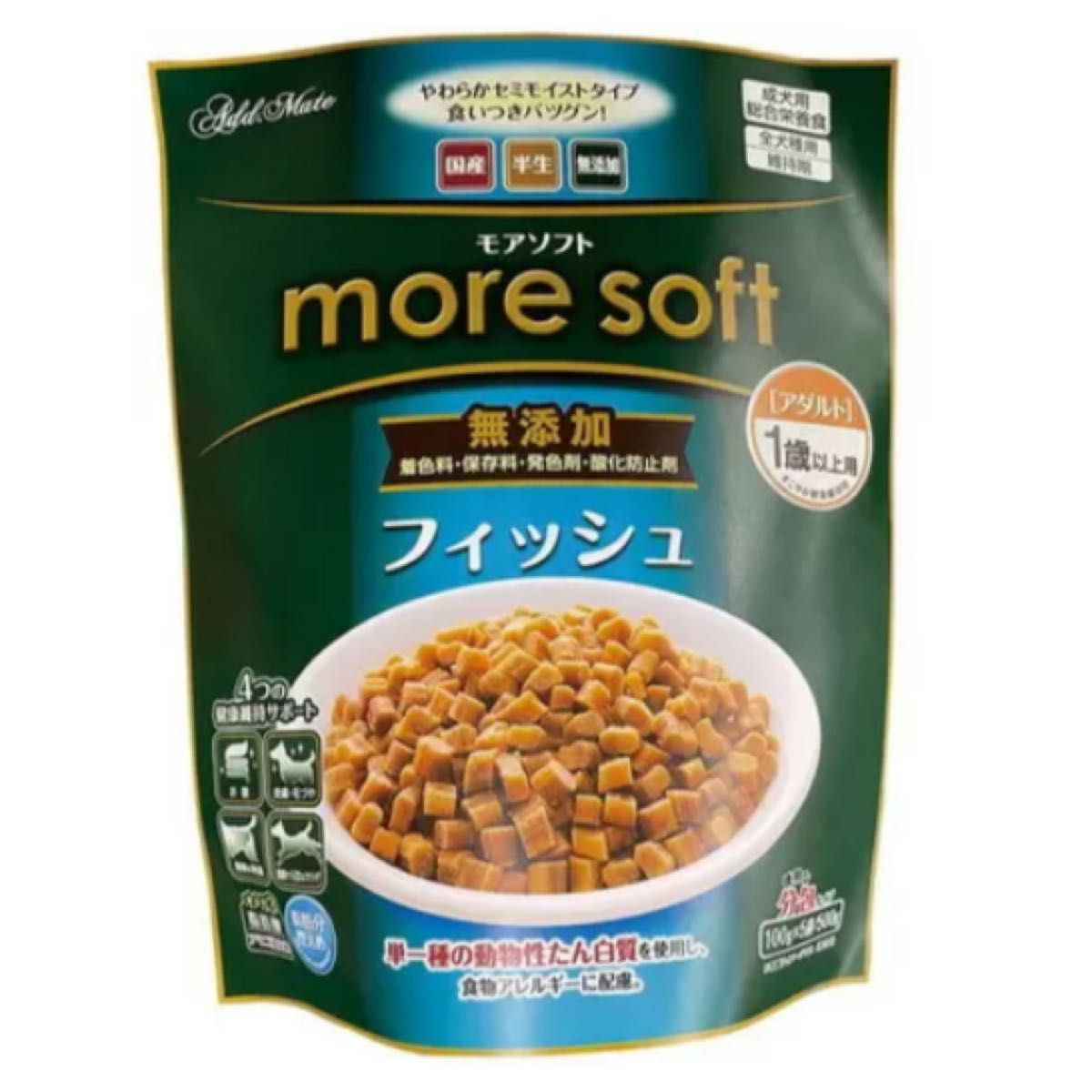 アドメイト　ADD.MATE  moresoft モアソフト フィッシュアダルト 500g(100g×5袋) ドッグフード　成犬