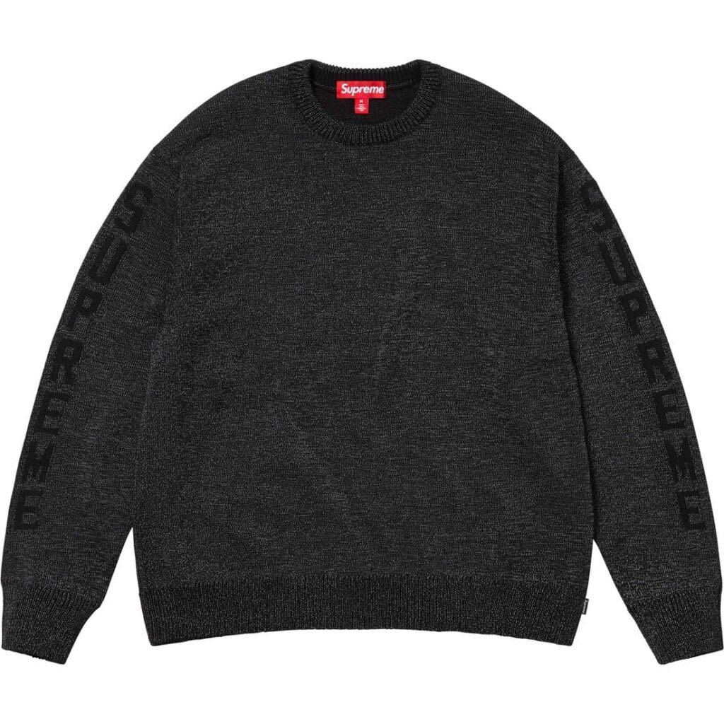 送料無料 XL 黒 Supreme Reflective Sweater Black 24SS シュプリーム リフレクティブ セーター ブラック  Box Logo 新品未使用