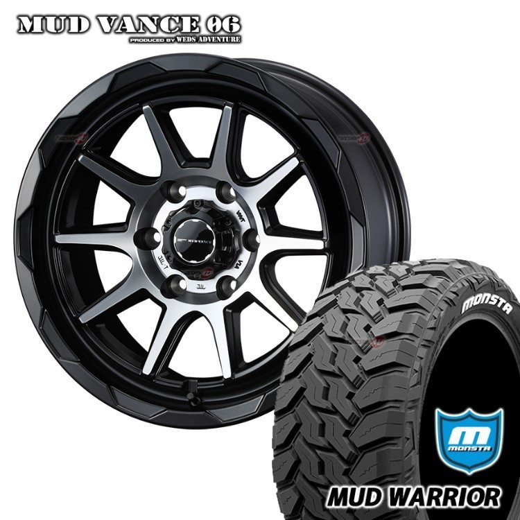 4本セット MUDVANCE06 18x8.0J 6/139.7 +20 MBP MONSTA モンスタ マッドウォーリア M/T 265/60R18 WL プラド ハイラックス_画像1