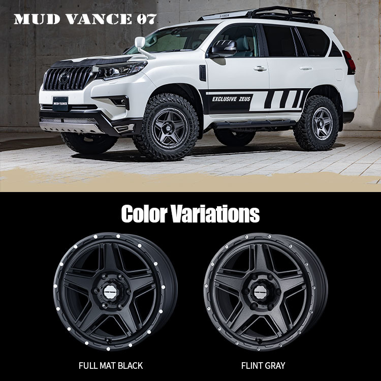 4本セット MUDVANCE07 18x8.0J 6/139.7 +20 GRAY MONSTA MUD WARRIOR M/T 285/60R18 ホワイトレター FJクルーザー_画像3