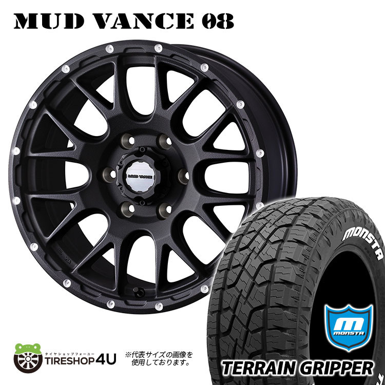 4本セット MUDVANCE08 16x6.5J 6/139.7 +38 FBK MONSTA モンスタ テレーングリッパー A/T 215/70R16 WL ハイエース 200系_画像1