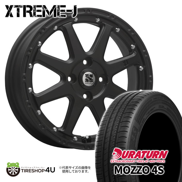 4本セット XTREME-J エクストリームJ 15x4.5J 4/100 +43 FBK デュラターン モッツォ4S 165/60R15 軽自動車 デリカミニ ハスラー アゲトラ_画像1