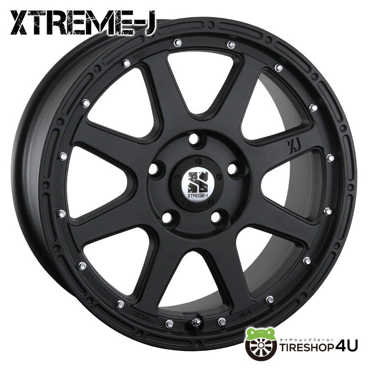 4本セット XTREME-J 17x7.5J 5/127 +40 FBK YOKOHAMA GEOLANDAR X-AT G016 265/70R17 ブラックレター ジープ ラングラー_画像2