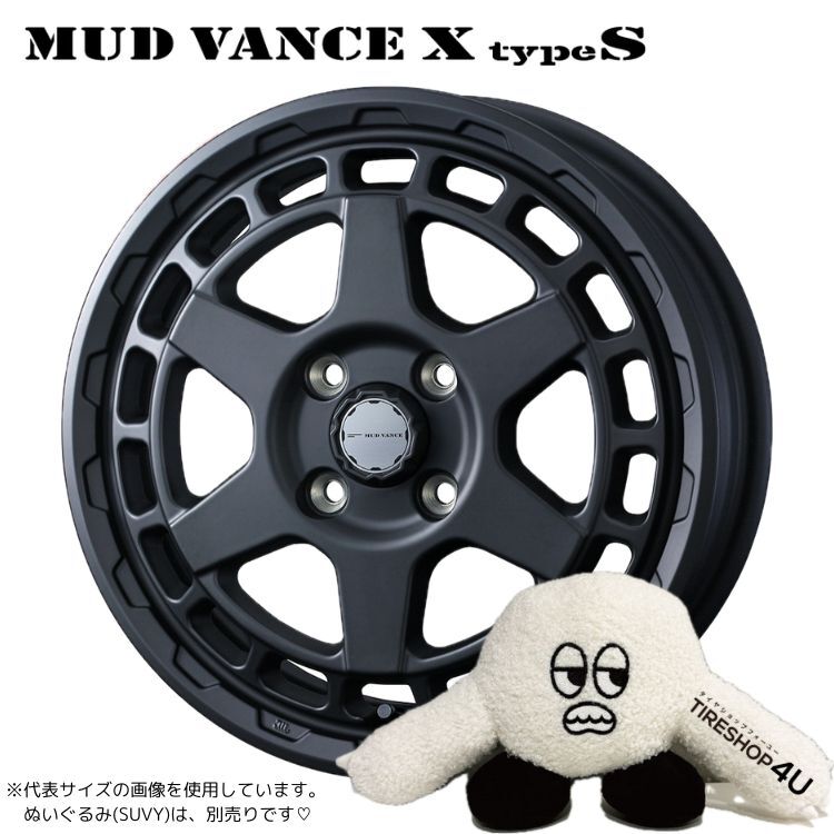 4本セット MUD VANCE X TypeS 15x4.5J 4/100 +45 FMB YOKOHAMA GEOLANDAR X-AT G016A 165/60R15 ブラックレター デリカミニ ハスラー_画像1