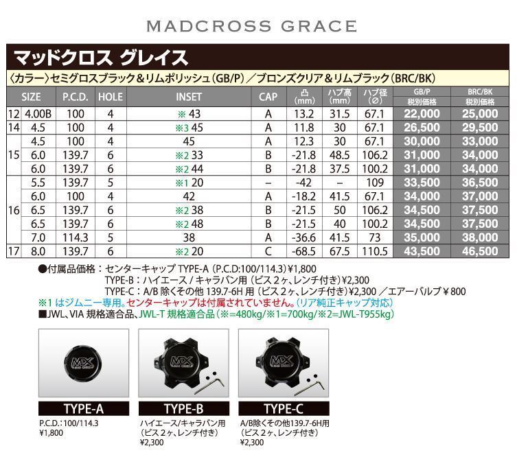 4本セット MAD CROSS GRACE 16x5.5J 5/139.7 +20 GB/P MUDSTAR radial M/T 205/80R16 ホワイトレター ジムニー JB64 JB23_画像3