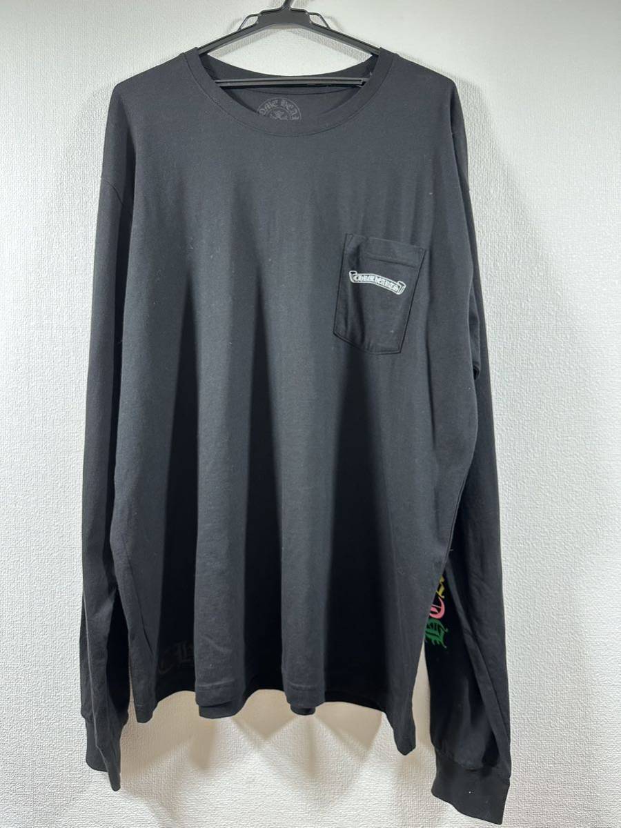 クロムハーツ ロングスリーブTシャツ ブラック×マルチカラー サイズXXL 180/120Bの画像1