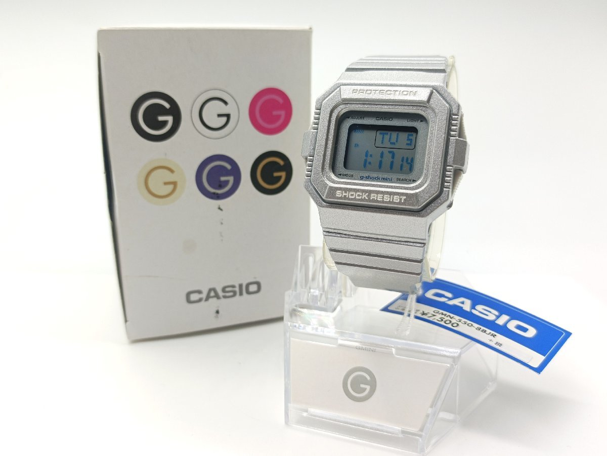 未使用品 CASIO／カシオ G-shock mini GMN-550-8BJR シルバー 腕時計の画像1