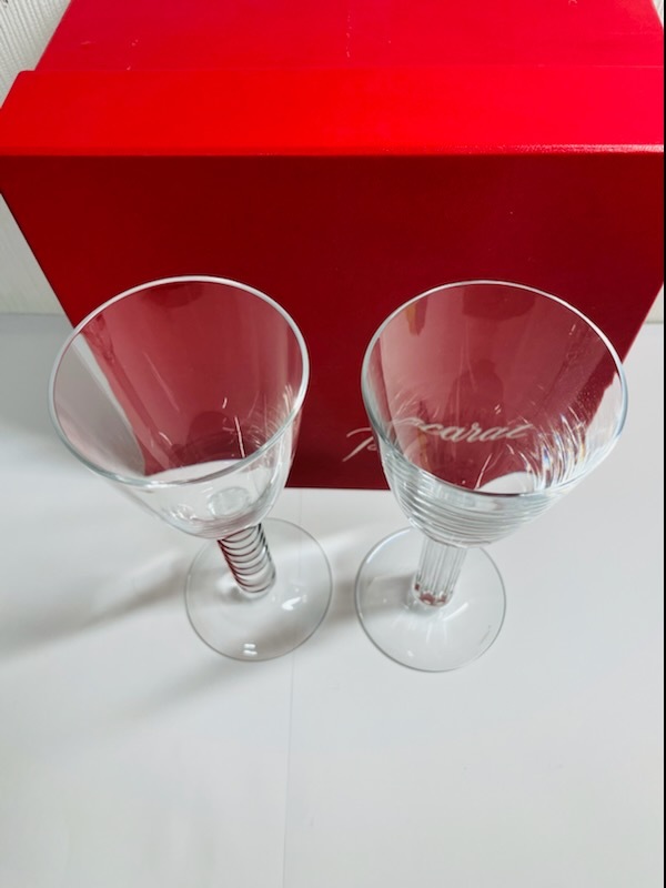 C-68108M 【美品】 【Baccarat バカラ】クリスタルガラス『Lyra リラ (ライラ) 』 『 Lalande ラランド 』ワイングラスペア 箱付の画像3