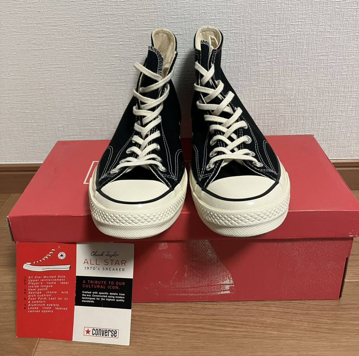 converse CT70 チャックテイラー 旧パッチ ブラック Chuck Taylor HI us10コンバース オールスターALL STAR ハイカット CTAS70スニーカー_画像1