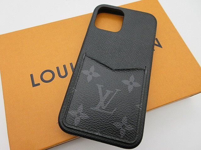 ◆LOUIS VUITTON ルイヴィトン モノグラム エクリプス バンパー iPhone 12/12Pro iPhoneケース カバー 黒 M80330 携帯 スマホケース 中古品_画像1