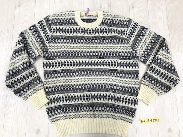 McGregor McGregor Мужская команда Ник Вул Нейлон Total Pattern Trip Sweater L Off White Navy