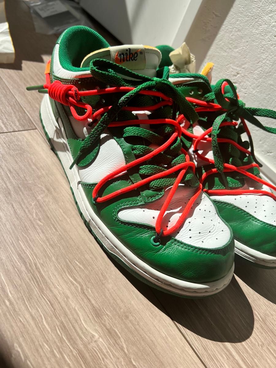 OFF-WHITE × Nike Dunk Low "White/Pine-Green"