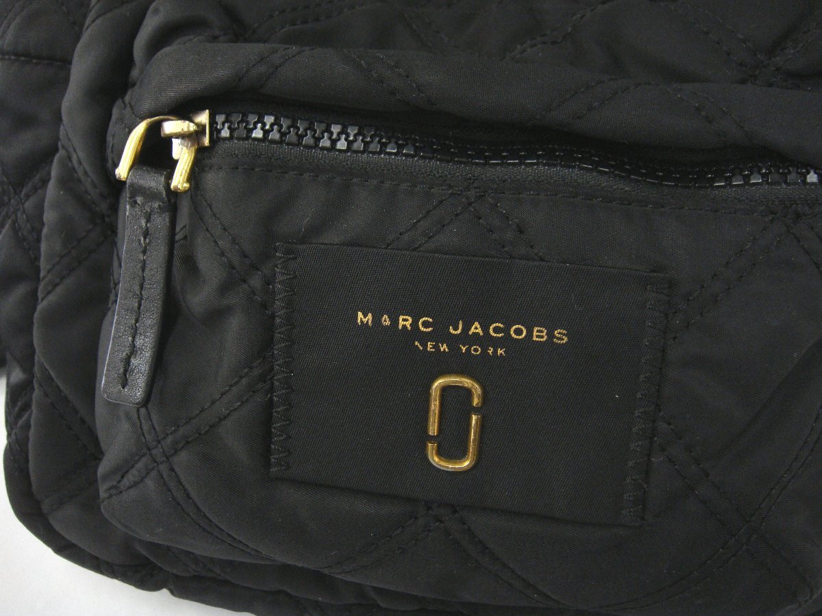 3203T【本物保証】 MARC JACOBS マークジェイコブス キルティング ミニリュックサック ブラックの画像9