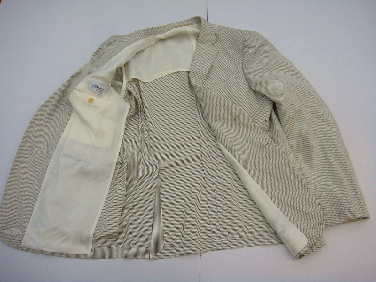 GIORGIO ARMANI ジョルジオアルマーニ スーツ ジャケット/パンツ メンズ サイズ50 ストライプ ホワイト×グレー_画像4