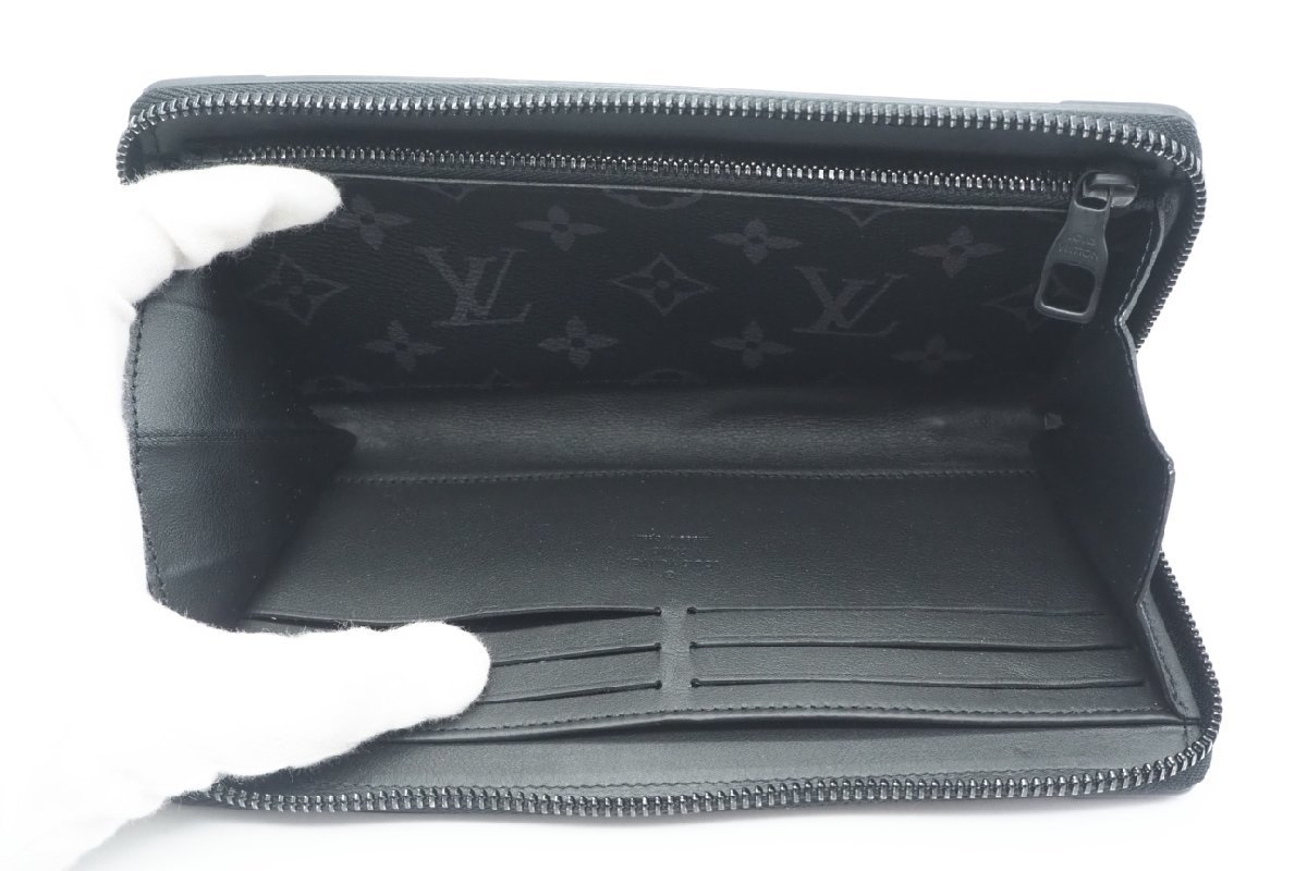 ☆安心の３大保証☆ ABランク ≪LOUIS VUITTON ルイ ヴィトン/ジッピー ウォレット≫ M80558 エクリプス トランク ブラック グレー 美品_画像8