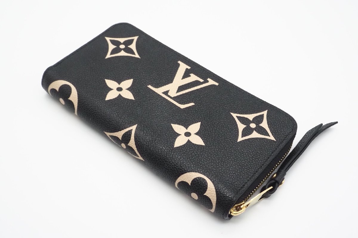 ☆安心の３大保証☆ Bランク ≪LOUIS VUITTON ルイ ヴィトン/ジッピーウォレット≫ M80481 バイカラー アンプラント ブラック ベージュ 黒_画像3