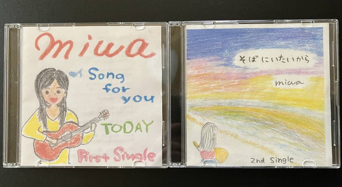 miwa 自主制作 インディーズシングルCD「song for you/TODAY」「そばにいたいから」2枚セット 本人直筆サイン入り 貴重音源 廃盤 レア 限定_画像1