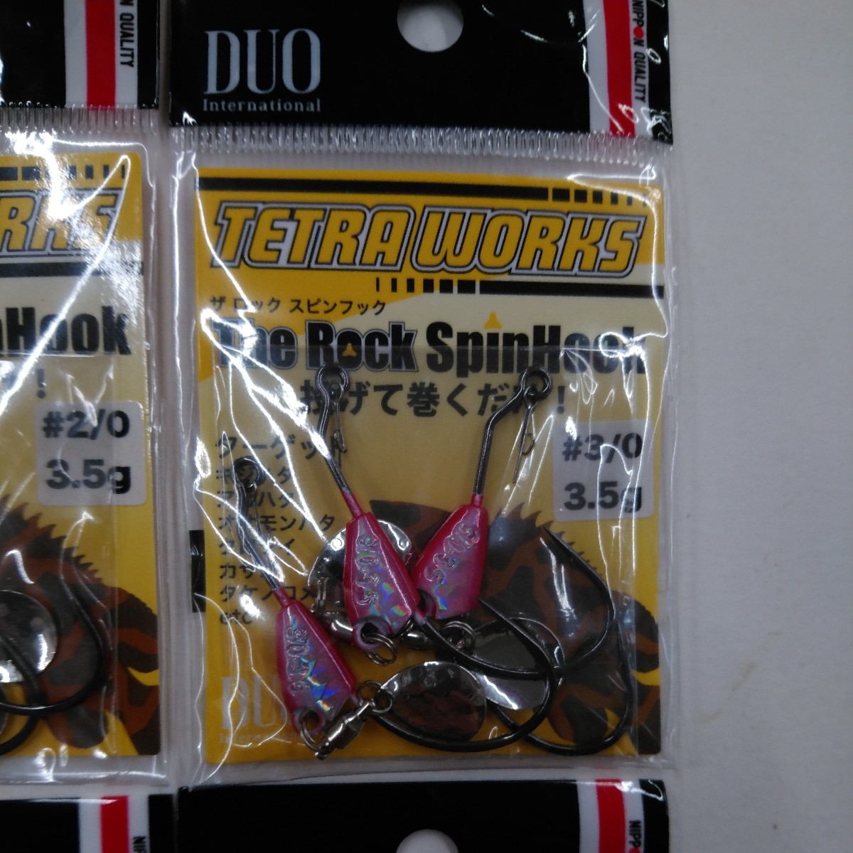 新品 DUO デュオ ザ ロック スピンフック 6枚セット 2/0 3/0 3.5g 5g レッド チャート ピンク_画像3