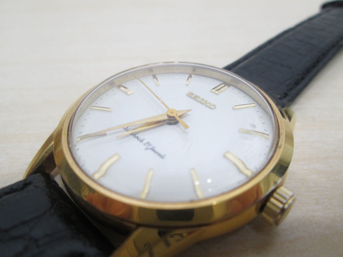 TU-47【動作確認済】セイコーSEIKO■腕時計 ダイアショックDIASHOCK 21石 ホワイト×ゴールド 4S24-0070■手巻き/メンズ/21JEWELS/白/金_画像7