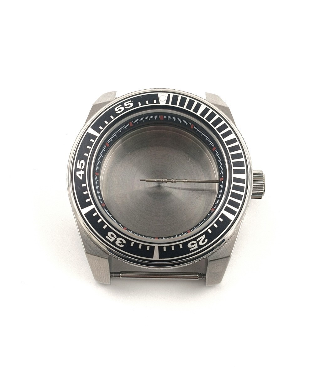 腕時計 社外品 ケース 43mm ブラック ノンデイト　【対応ムーブメント】SEIKO nh34/NH35/NH36/NH37/NH38/NH39 セイコー