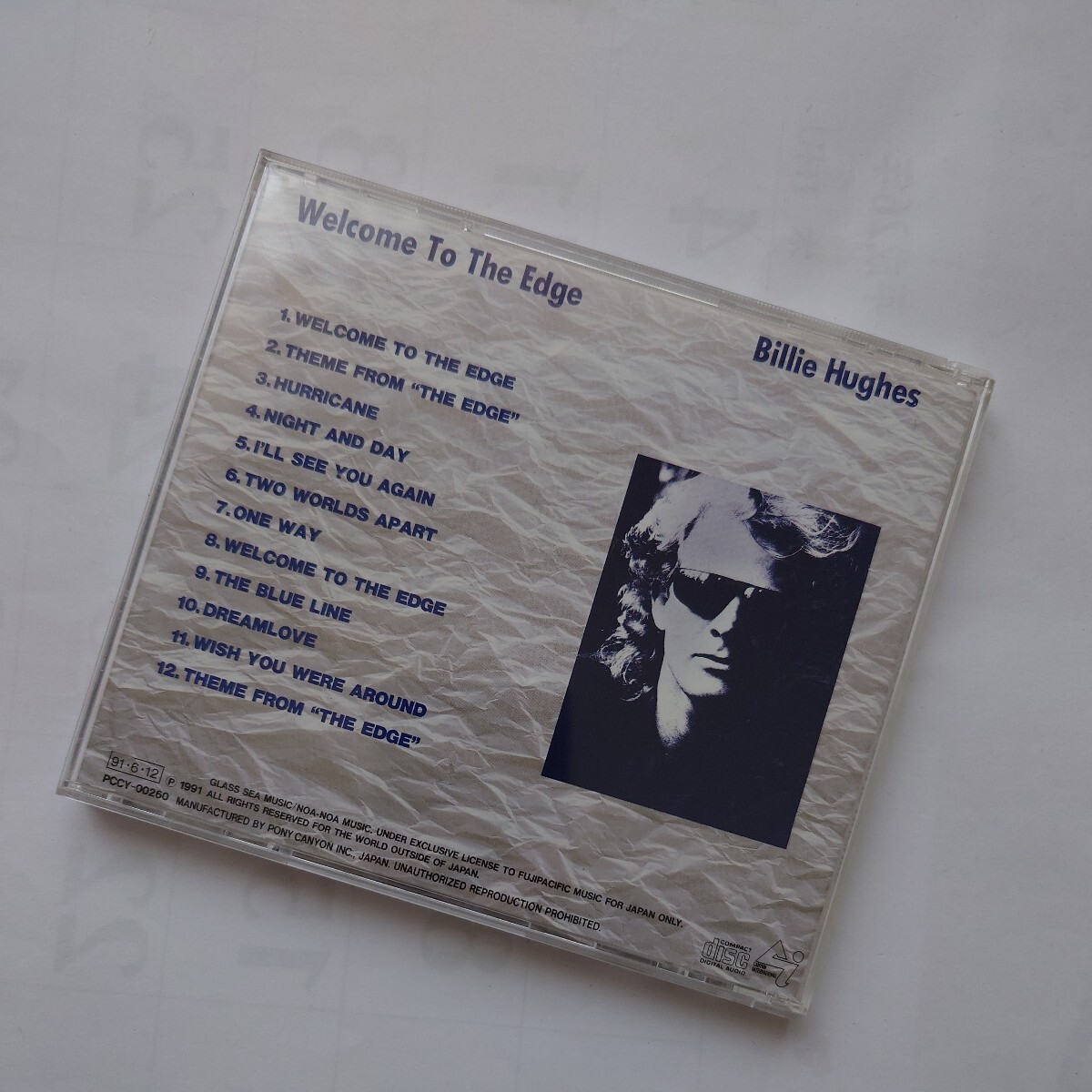 BILLIE HUGHES(ビリー・ヒューズ)「WELCOME TO THE EDGE(とどかぬ想い)」1991年盤「もう誰も愛さない」エンディング・テーマの画像4