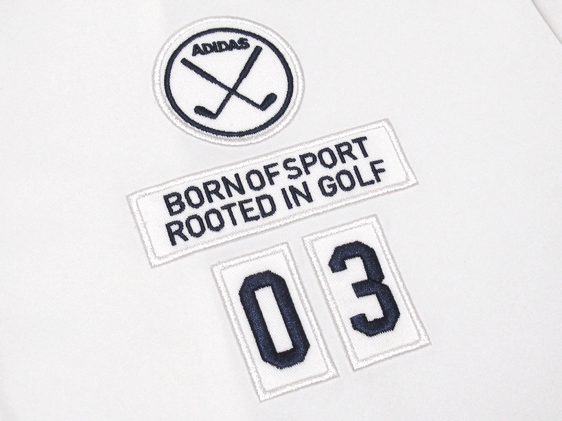 定価￥14,300 美品 adidas GOLF アディダスゴルフ エンブレム ロゴテープ ストレッチ フルジップ ウインドジャケット ホワイト L メンズの画像6