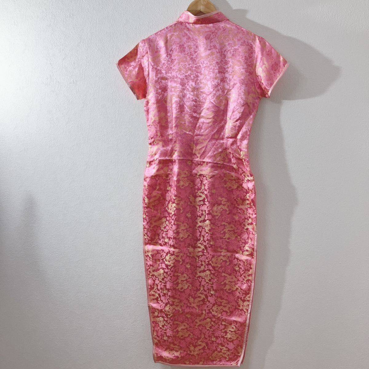  платье в китайском стиле коричневый ina одежда One-piece kyabadore костюмированная игра короткий рукав Pink Lady -sL б/у одежда 