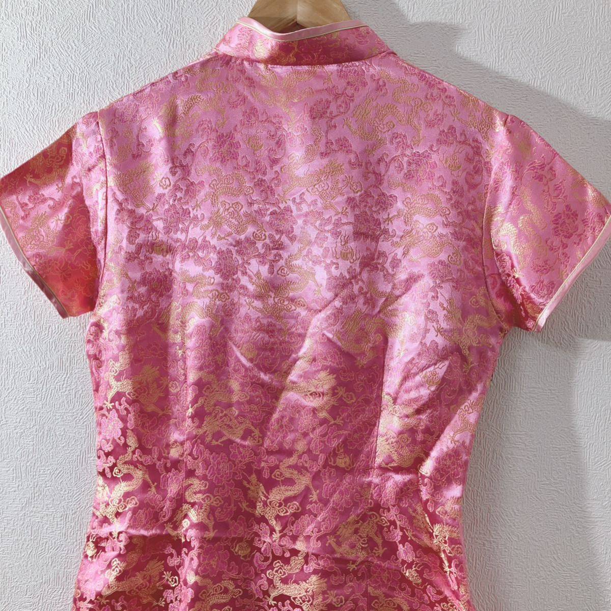  платье в китайском стиле коричневый ina одежда One-piece kyabadore костюмированная игра короткий рукав Pink Lady -sL б/у одежда 