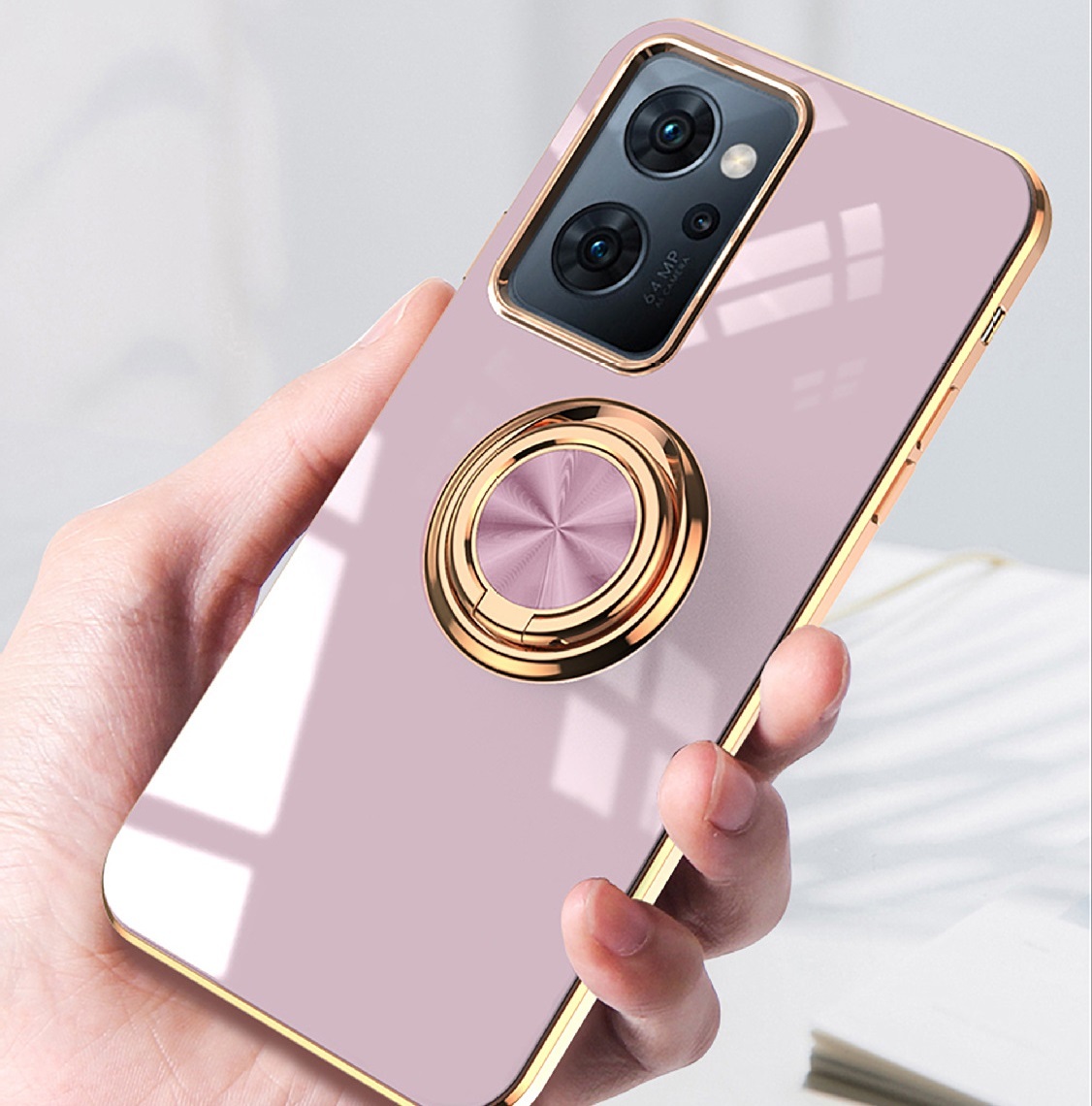 oppo Reno9a　スマホケース　リング付き　ピンク(ゆうパケ)