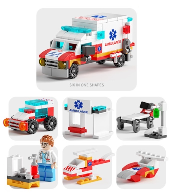 レゴ ブロック 救急車 キット LEGO 互換品(ゆうパケ)の画像2
