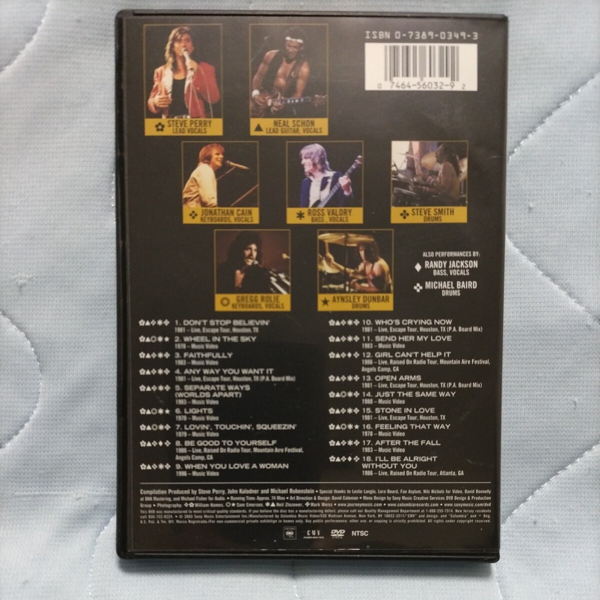 値下DVD WBCテーマ曲収録JOURNEY/ジャーニー オールヒット曲ライヴ+プロモ【グレイテスト ヒッツ DVD 1978-1997】_画像2