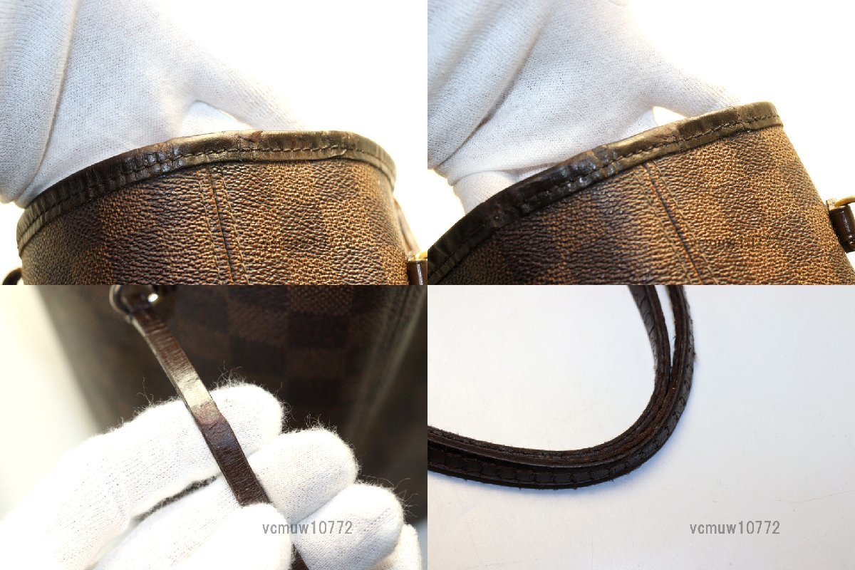 希少中古■LOUIS VUITTON ダミエ ネヴァーフルMM レザー トートバッグ ルイヴィトン■0229hs578837_画像8