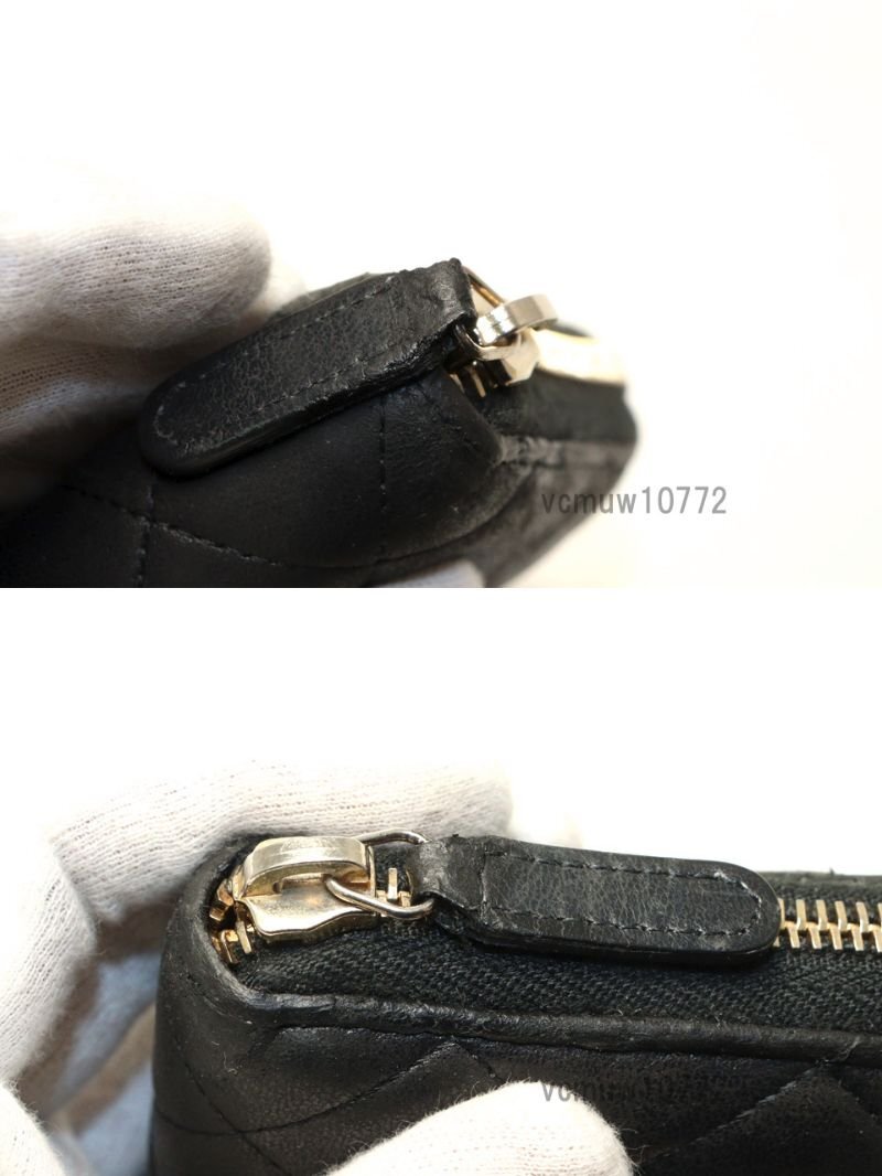 近年モデル希少美中古■CHANEL 21番台 マトラッセ レザー ラウンドファスナー 長財布 シャネル■0321ox0779294の画像10