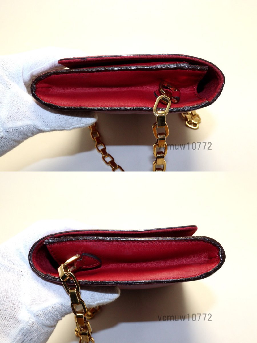 近年モデル希少美中古■LOUIS VUITTON ポシェットルイーズGM レザー チェーンショルダーバッグ ルイヴィトン■0307vc358-5K_画像9