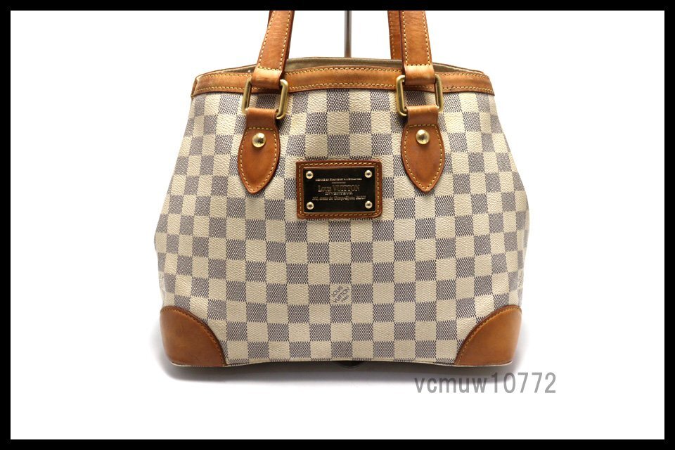 希少美中古■LOUIS VUITTON ダミエアズール ハムプステッドPM レザー ハンドバッグ ルイヴィトン■0307un760-3の画像1