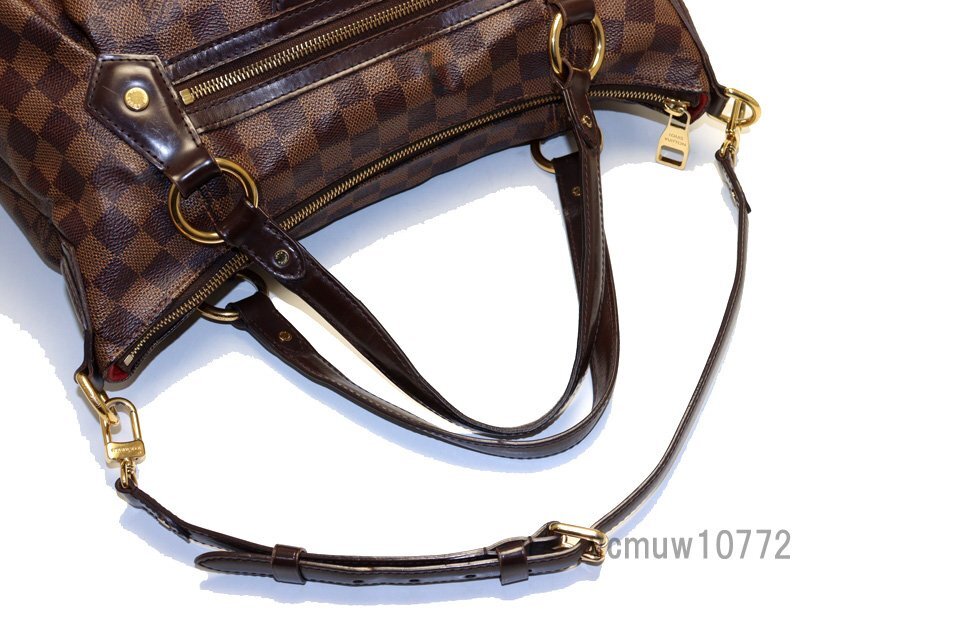 近年モデル希少美中古■LOUIS VUITTON ダミエ イーヴォラMM レザー 2way ハンドバッグ ルイヴィトン■0307ts25975_画像6